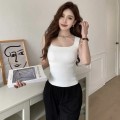 方领冰丝带胸垫背心